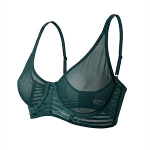 MIYU by Simons Sheer Mesh Bralette Dark Teal Size 32D